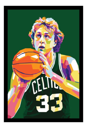 Cuadro Decorativo Basquet - Larry Bird 05 - A3 30x40 Cm