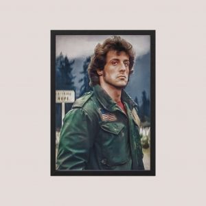 Cuadro Ilustracion John Rambo - Tamaño A3 30x40 Cm