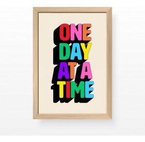 Cuadro Arte Abstracto Frases One Day At Time - 30x40cm