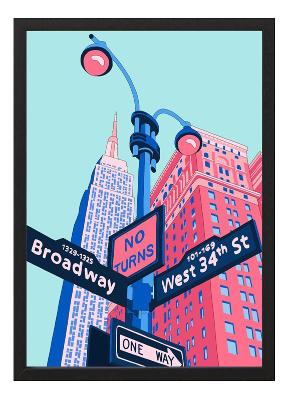 Cuadro Arte Urbano Ciudades New York Tamaño A3 30x40