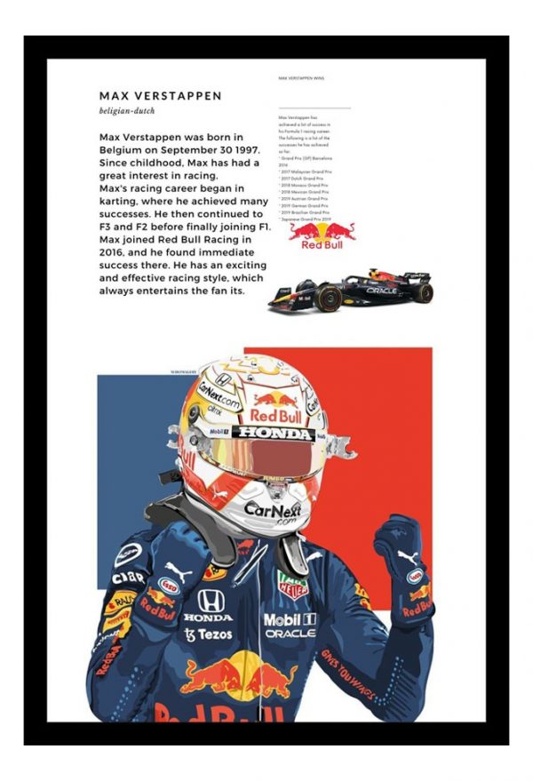 Cuadro Decorativo F1 - Max Verstappen 12 - A3 30x40 Cm