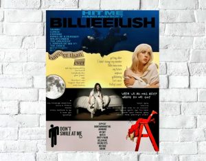 Poster Lámina Decorativa Billie Eilish 13 Tamaño A3 30x42 Cm