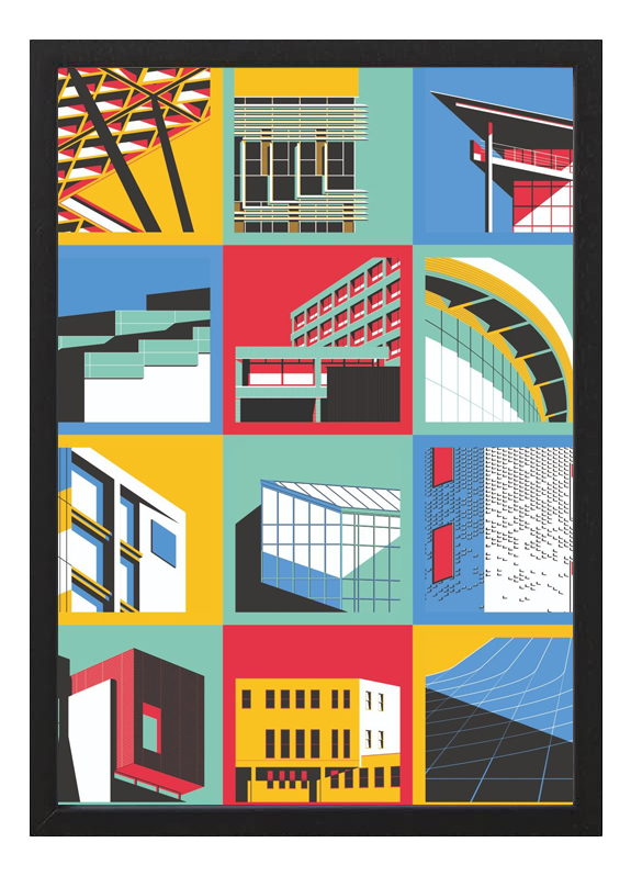 Cuadro Arte Urbano Arquitectura Popurri Tamaño A3 30x40 Cm