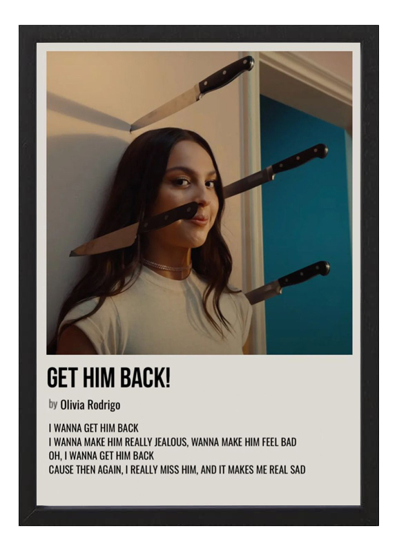 Cuadro Decorativo Olivia Rodrigo Get Him Back A4 - Musica