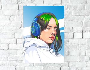 Poster Lámina Decorativa Billie Eilish 04 Tamaño A3 30x42 Cm