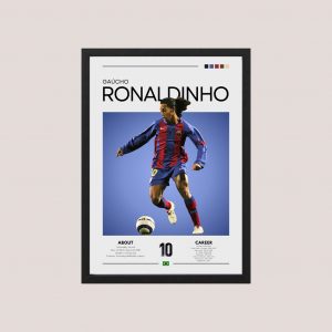 Cuadro Leyendas Del Futbol - Ronaldinho - Tamaño A3 30x40 Cm