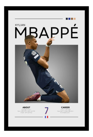 Cuadro Decorativo Futbol - Mbappe 07 - A3 30x40 Cm
