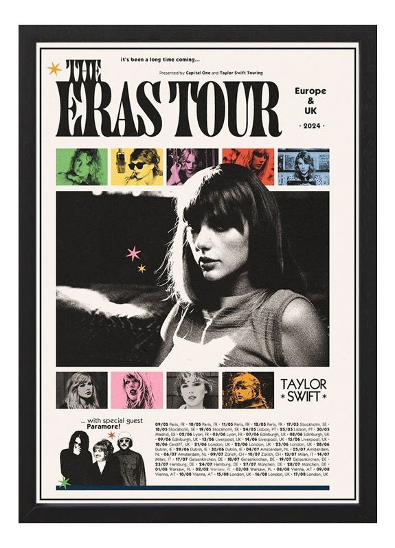 Cuadro Taylor Swift Poster Eras Tour Tamaño A3 30x40 Cm