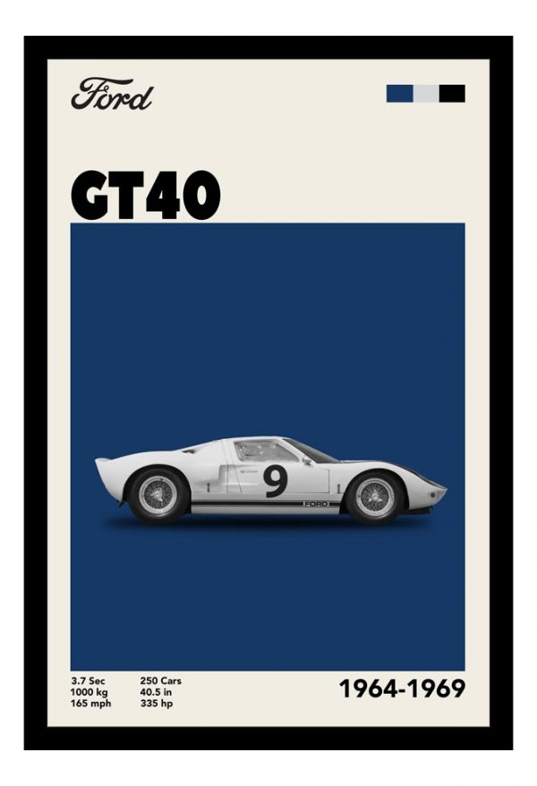 Cuadro Decorativo Automovilismo - Ford 10 - A3 30x40 Cm