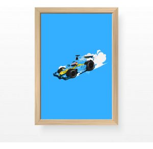 Cuadro Ilustracion Fernando Alonso Renault A3 30x40cm F1