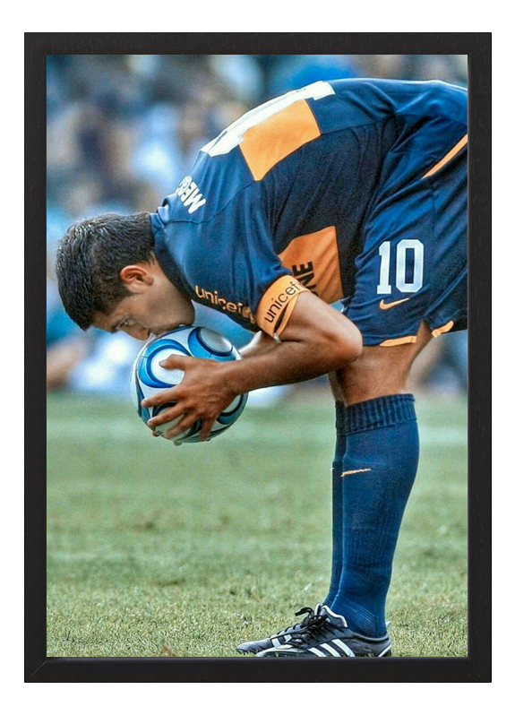Cuadro Decorativo Boca Juniors - Riquelme - A4 20x30 Cm