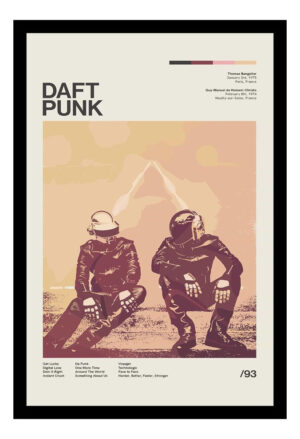 Cuadro Decorativo Musica - Daft Punk 10 - A3 30x40 Cm