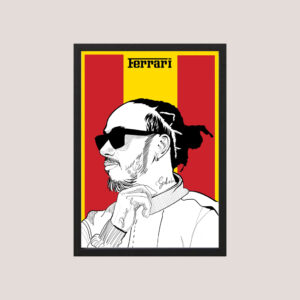Cuadro Decorativo Lewis Hamilton Ferrari 05 - A3 30x40 Cm