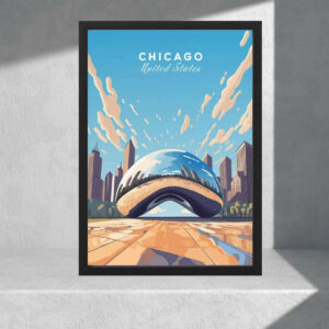 Cuadro Decorativo Paisajes - Chicago, Usa - A3 30x40 Cm