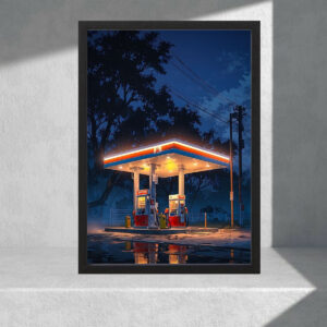 Cuadro Decorativo Urbano Aesthetic - Gasolinera - A3 30x40