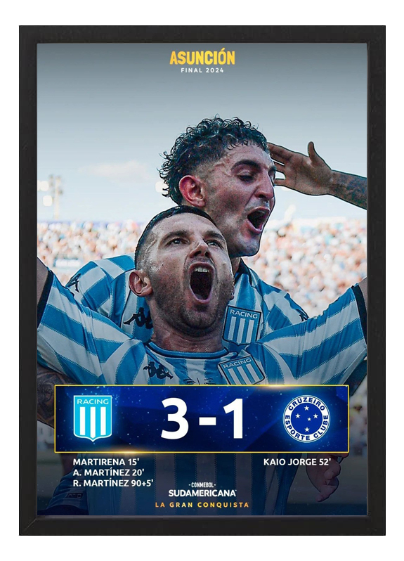 Cuadro Racing Campeón Sudamericana 2024 Asunción - A3 30x40