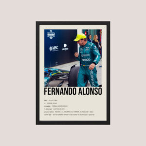 Cuadro Fernando Alonso Biografia Aston Martin A3 30x40cm