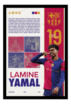 Cuadro Decorativo Futbol - Lamine Yamal 08 - A3 30x40 Cm