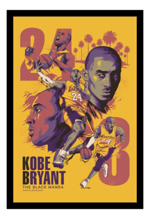 Cuadro Decorativo Basquet - Kobe Bryant 13 - A3 30x40 Cm