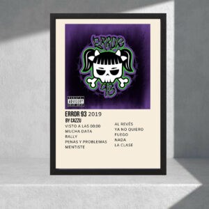 Cuadro Decorativo Música, Cazzu Error 93 - Tamaño A3 30x40