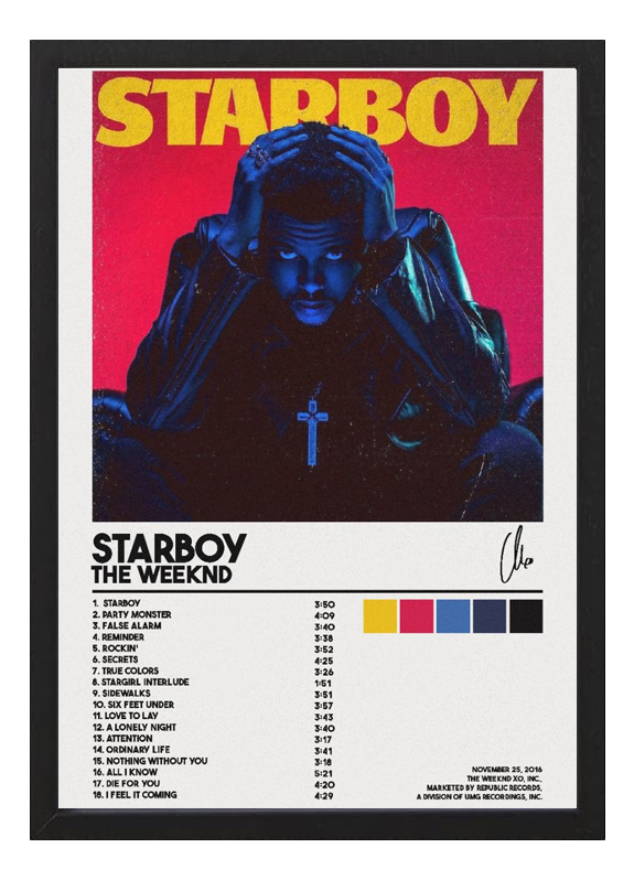 Cuadro The Weekend Starboy Tamaño A3 30x40 Cm