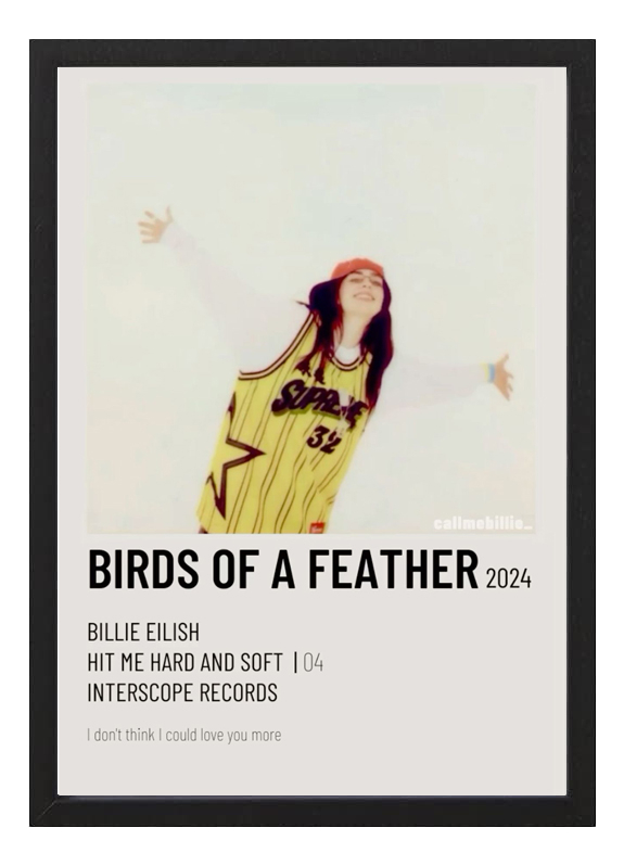 Cuadro Billie Eilish Birds Tamaño A3 30x40 Cm