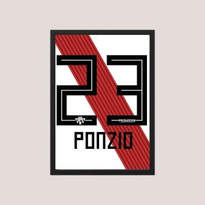 Cuadro River Plate - Leo Ponzio 05 - Tamaño A3 30x40 Cm