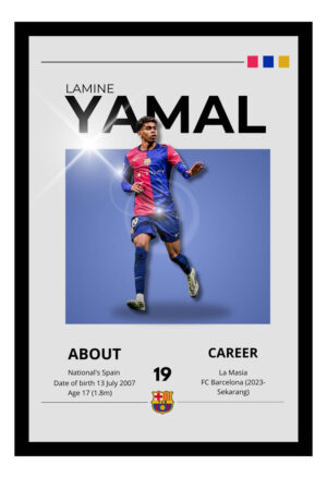 Cuadro Decorativo Futbol - Lamine Yamal 04 - A3 30x40 Cm