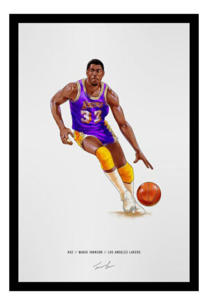 Cuadro Decorativo Basquet - Magic Johnson 01 - A3 30x40 Cm