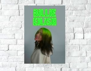 Poster Lámina Decorativa Billie Eilish 01 Tamaño A3 30x42 Cm