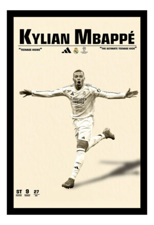 Cuadro Decorativo Futbol - Mbappe 10 - A3 30x40 Cm