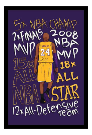 Cuadro Decorativo Basquet - Kobe Bryant 06 - A3 30x40 Cm