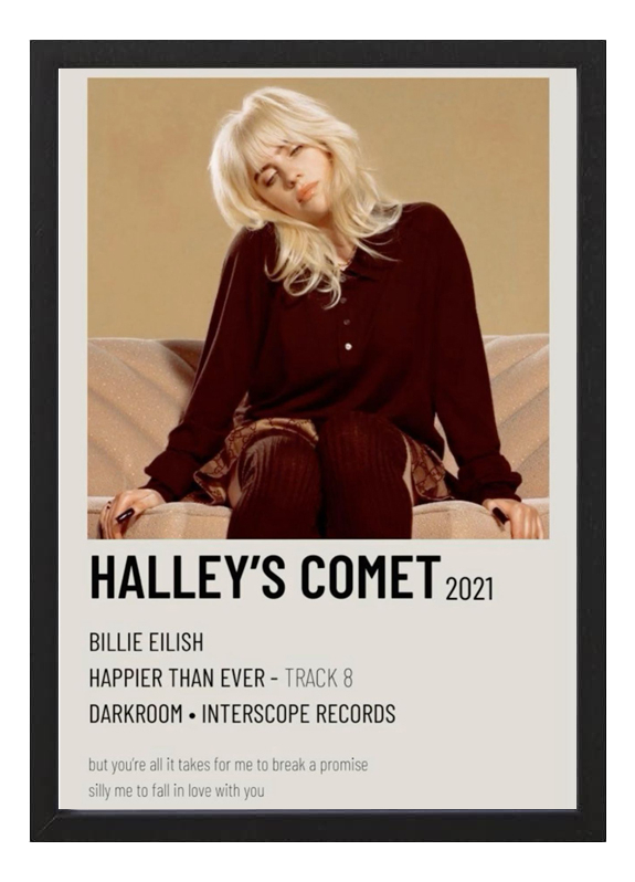 Cuadro Billie Eilish Halleys Comet Tamaño A3 30x40 Cm
