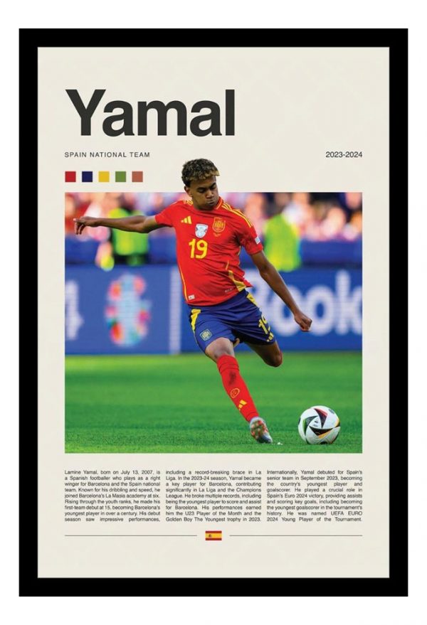 Cuadro Decorativo Futbol - Lamine Yamal 07 - A3 30x40 Cm