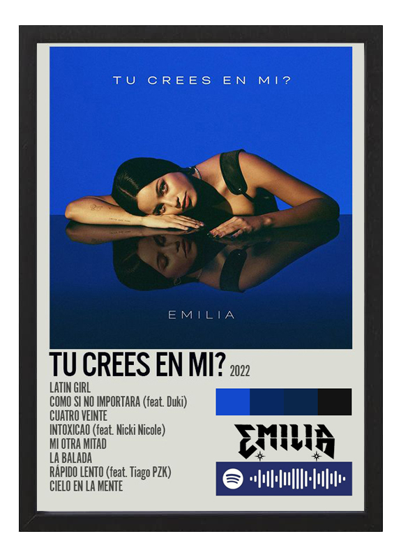 Cuadro Emilia Mernes Disco Tu Crees En Mi A4 - Arte Fan