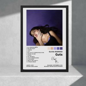 Cuadro Decorativo Olivia Rodrigo Álbum Guts, Tamaño A4 20x30