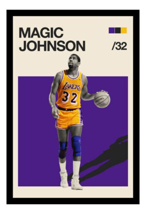 Cuadro Decorativo Basquet - Magic Johnson 03 - A3 30x40 Cm