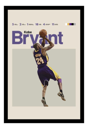 Cuadro Decorativo Basquet - Kobe Bryant 01 - A3 30x40 Cm