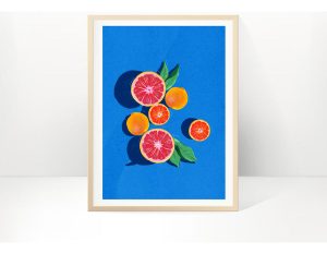 Cuadro Arte Moderno Bar Cocina Pomelos Tamaño A3 30x40