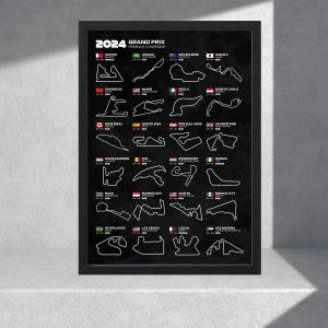 Cuadro Decorativo Formula 1 - Circuitos 2024 - A3 30x40