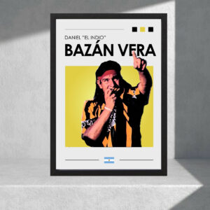 Cuadro Leyendas Futbol Argentino, Indio Bazan Vera, A3 30x40