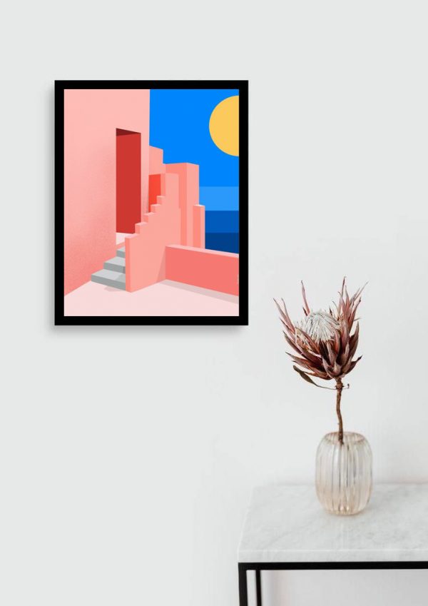 Cuadro Arte Urbano Arquitectura Escalera Sol Tamaño A3 30x40