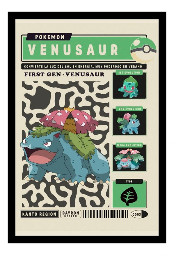 Cuadro Decorativo Series - Pokemon 20 - A3 30x40 Cm