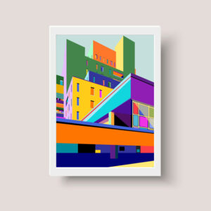 Cuadro Abstracto De Edificios - Arte Urbano Decorativo (a3)