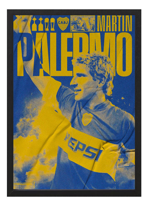 Cuadro Boca Juniors Martin Palermo - Tamaño A3 30x40 Cm
