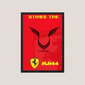 Cuadro Decorativo Lewis Hamilton Ferrari 03 - A3 30x40cm