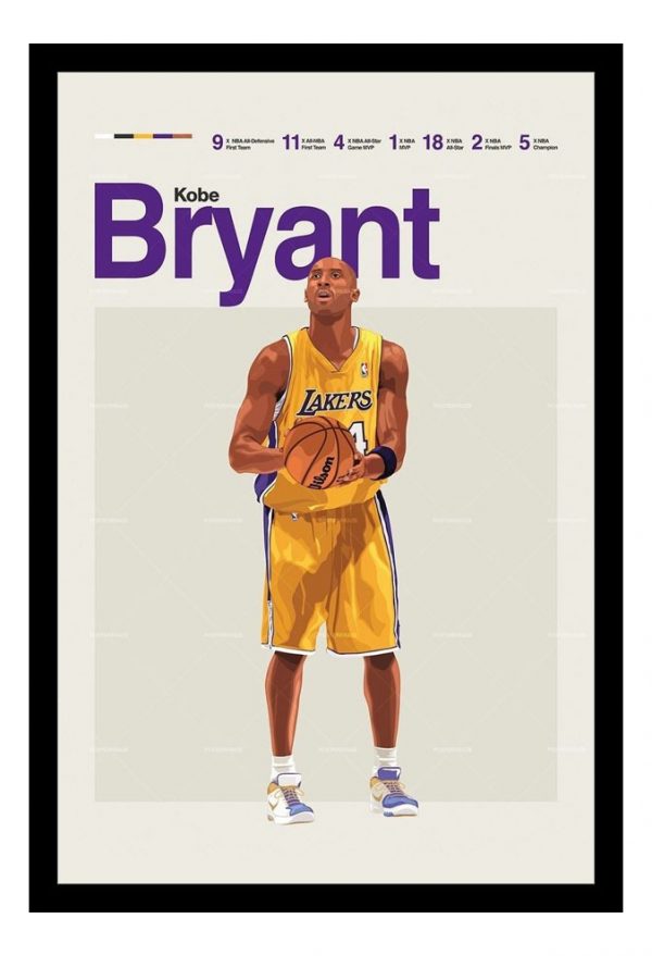 Cuadro Decorativo Basquet - Kobe Bryant 02 - A3 30x40 Cm