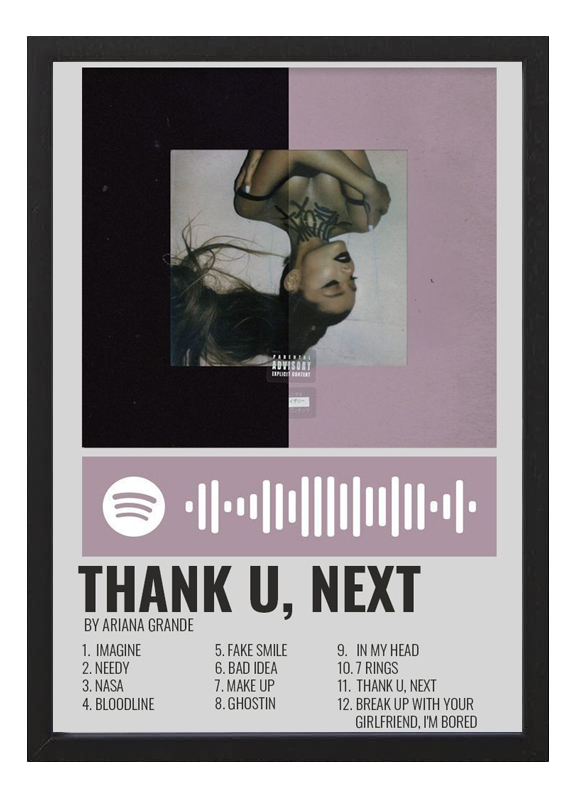 Cuadro Ariana Grande Modelo Thank U Next Tamaño A3 30x40 Cm