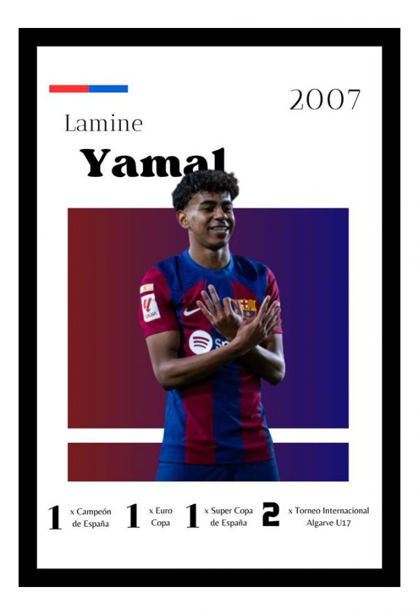 Cuadro Decorativo Futbol - Lamine Yamal 03 - A3 30x40 Cm