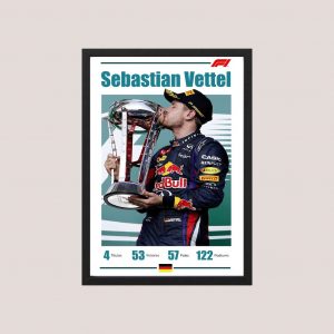 Cuadro Decorativo Sebastian Vettel 08 - Tamaño A3 30x40 Cm